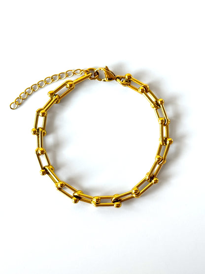 Pulsera de cadena de acero modelo #63 dorado