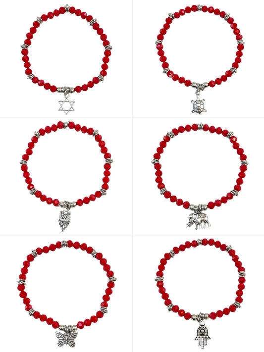 Pulsera Elasticada #Piedra roja