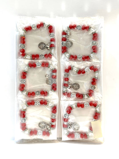 Pulsera Elasticada #Piedra roja San Benito