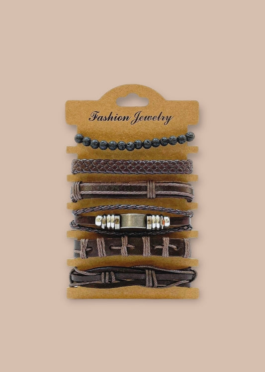 Pulsera combi de cuero modelo #005