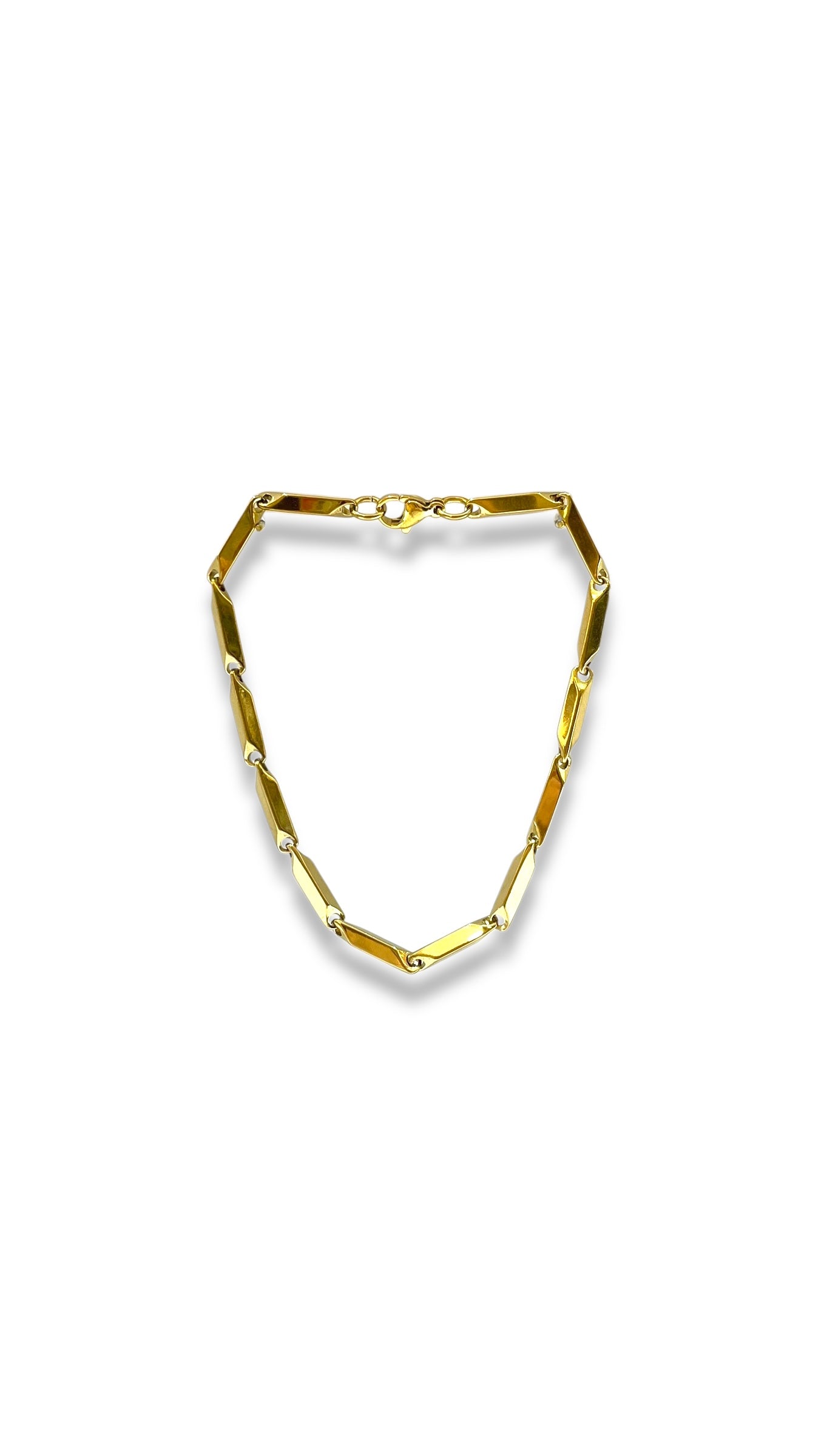 Pulsera de cadena de acero modelo #50_3mm dorado F-1