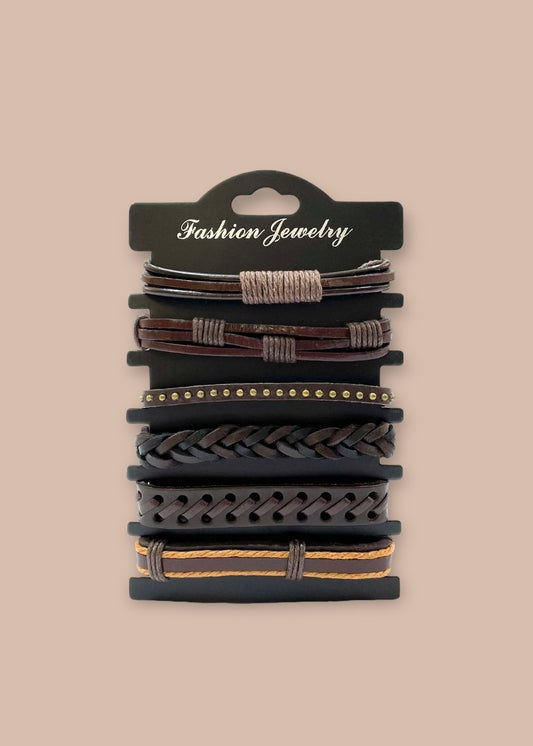 Pulsera combi de cuero modelo #013