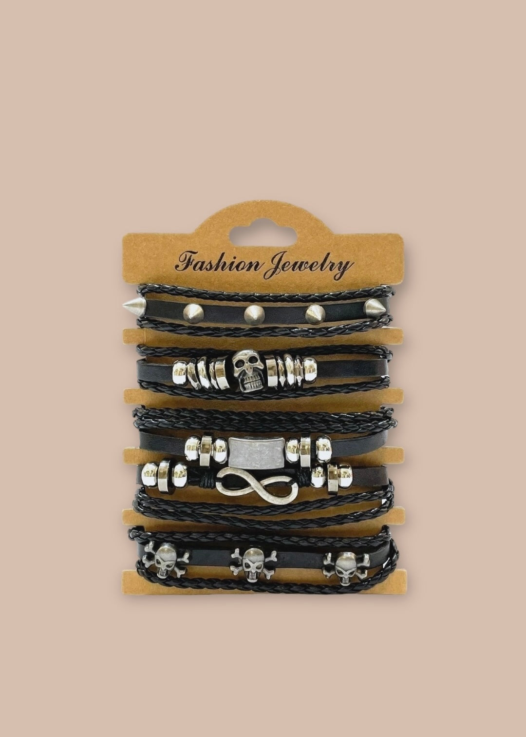 Pulsera combi de cuero modelo #009