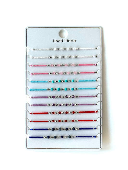 Pulsera mostacilla japonés #1030 plateado