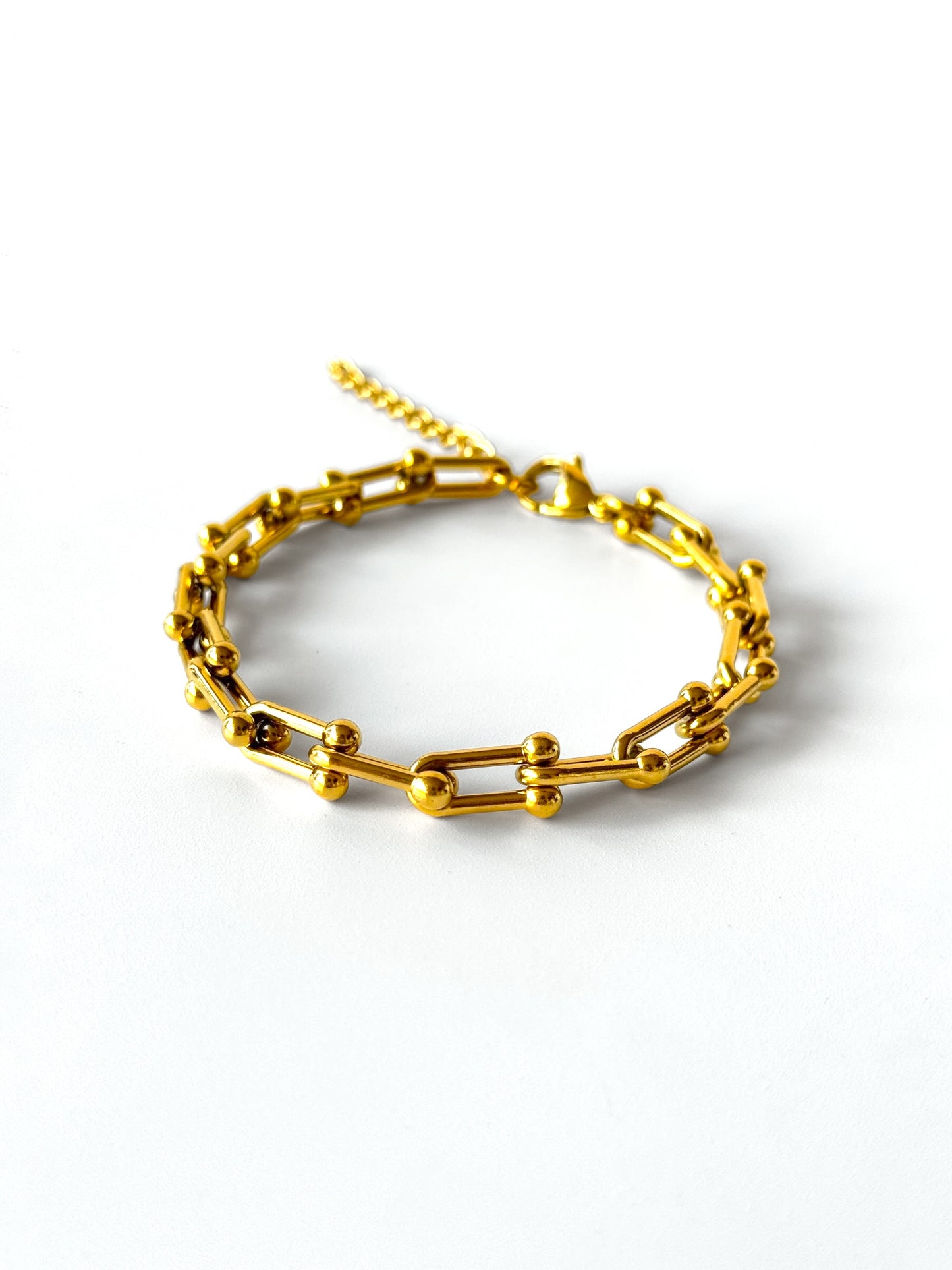 Pulsera de cadena de acero modelo #63 dorado