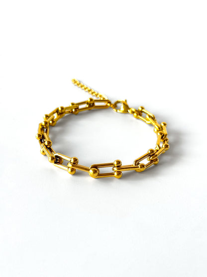 Pulsera de cadena de acero modelo #63 dorado