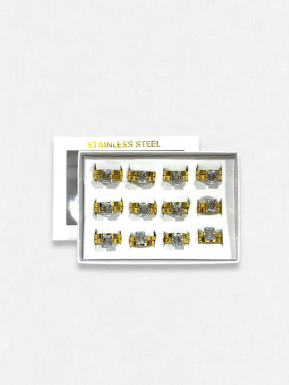 #17 ARGOLLA DOBLE CON PIEDRA CUADRADA D