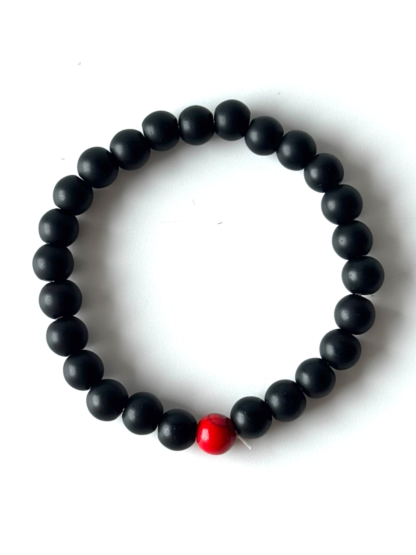 Pulsera Elasticada #Pareja rojo y negro