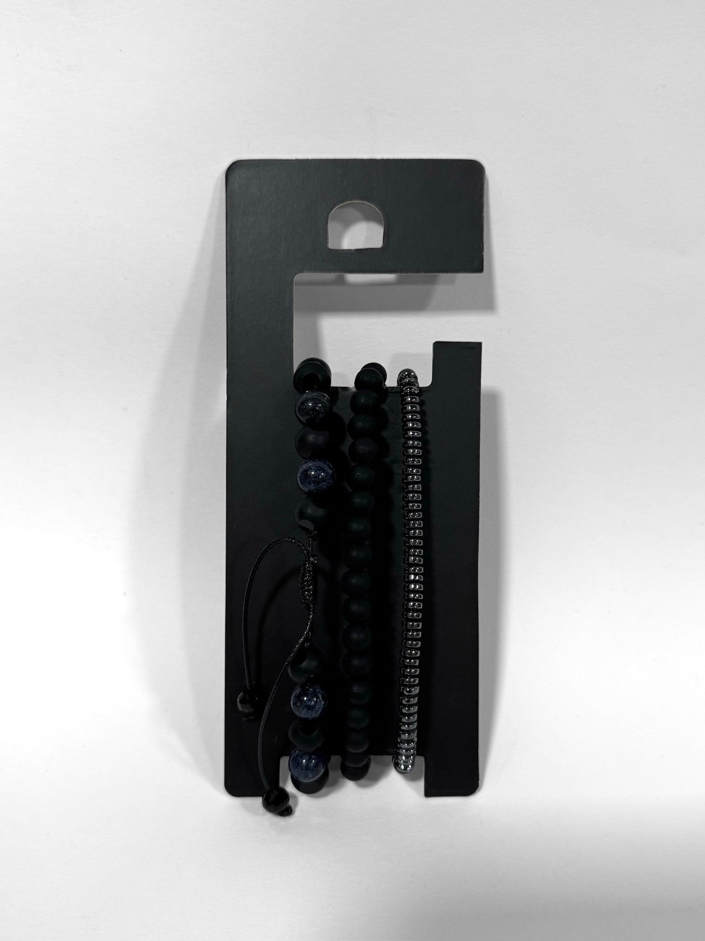 Pulsera combi de cuero y piedras para hombre #5060