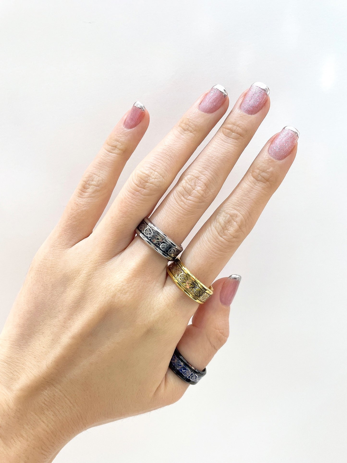 #31_ 36 ARGOLLA TIPO CELTA TRIPLE COLOR