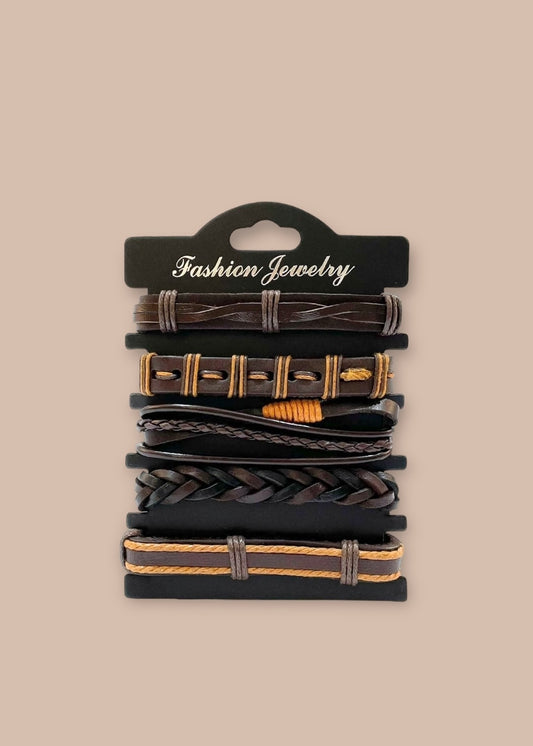 Pulsera combi de cuero modelo #021