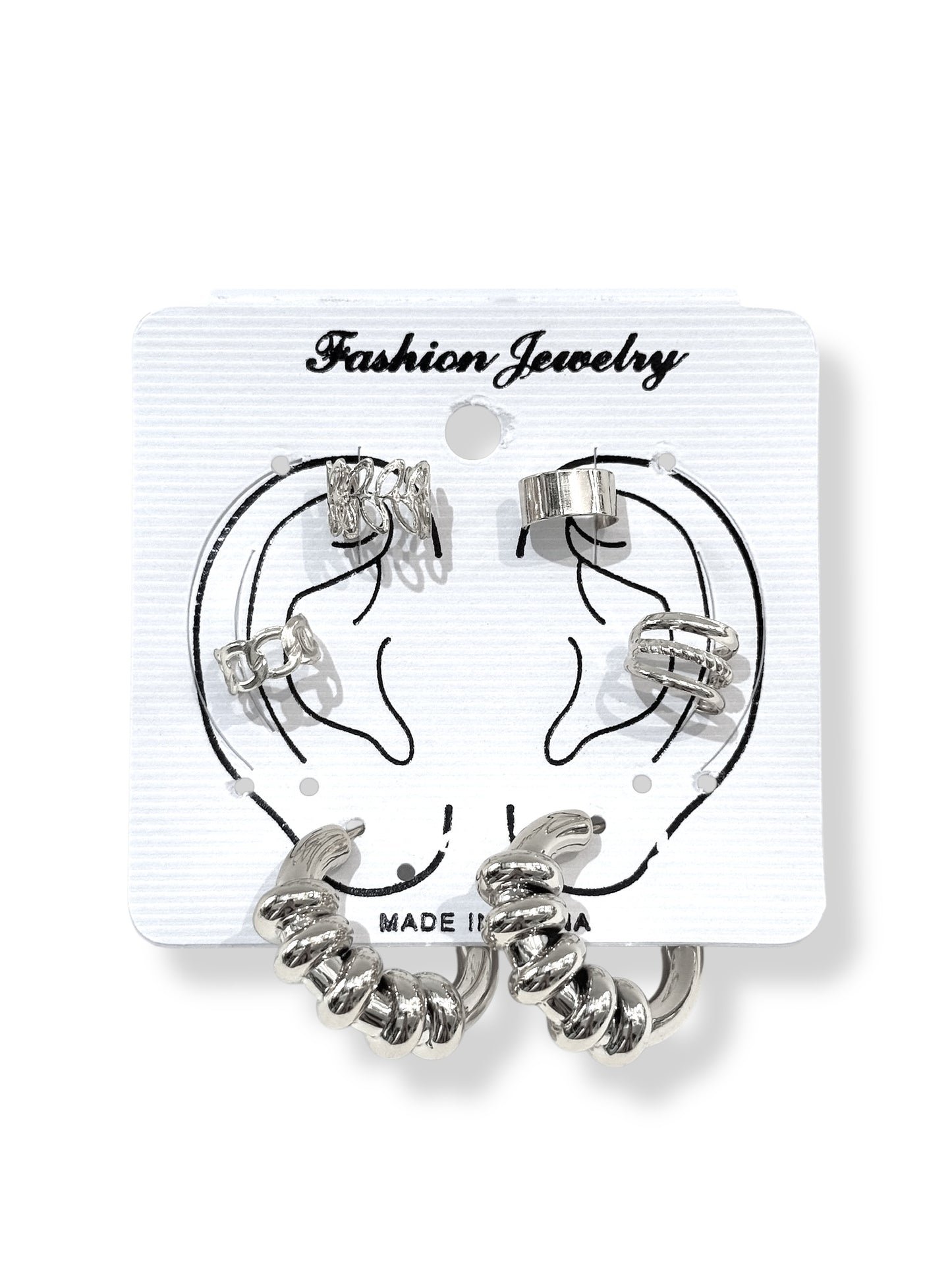 Earcuff & Aros de fantasía #717 plateado