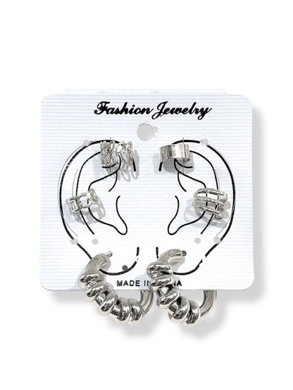 Earcuff & Aros de fantasía #717 plateado