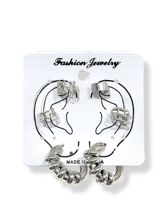 Earcuff & Aros de fantasía #717 plateado