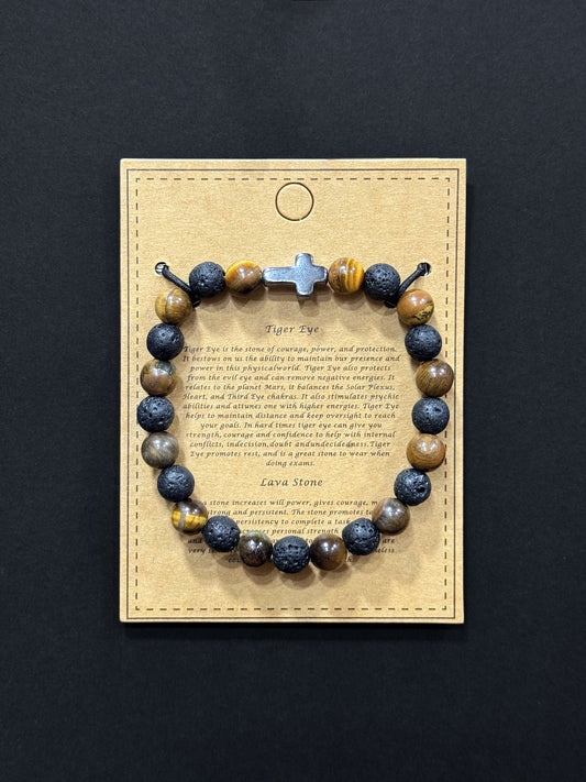 Pulsera de piedras naturales para hombre #5048