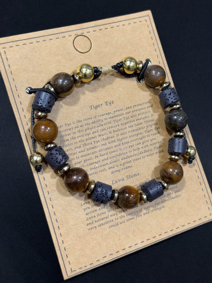 Pulsera de piedras naturales para hombre #5150