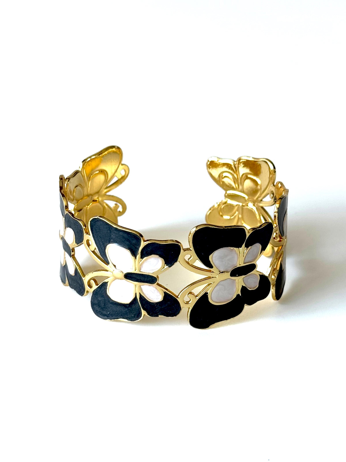 Pulsera Esclava #1416 negro&blanco