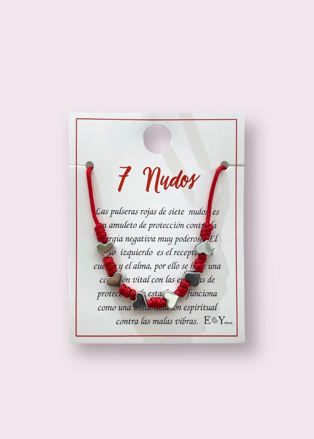 Pulsera de 7 nudos modelo #253 corazón