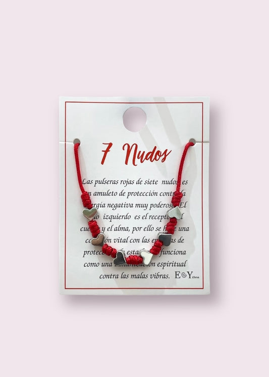 Pulsera de 7 nudos modelo #253 corazón