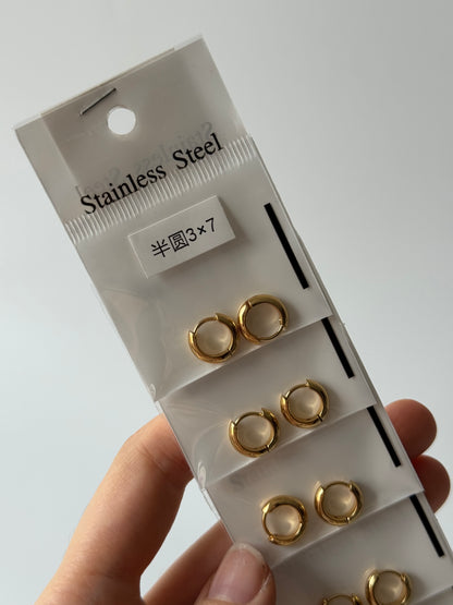 Argollas 3mm Dorado (tira de 1/2 docena)