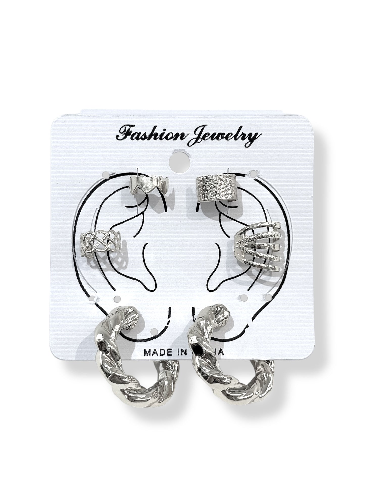 Earcuff & Aros de fantasía #721 plateado