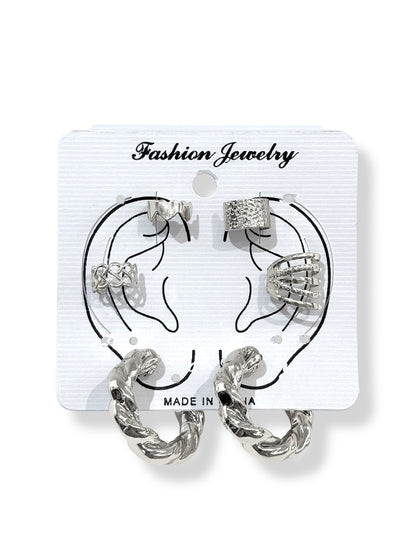 Earcuff & Aros de fantasía #721 plateado