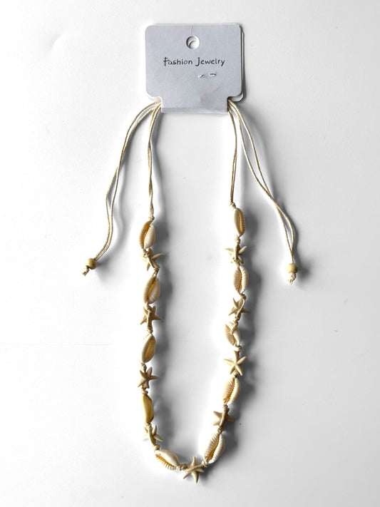 Collar de concha estrella beige #963 Docena