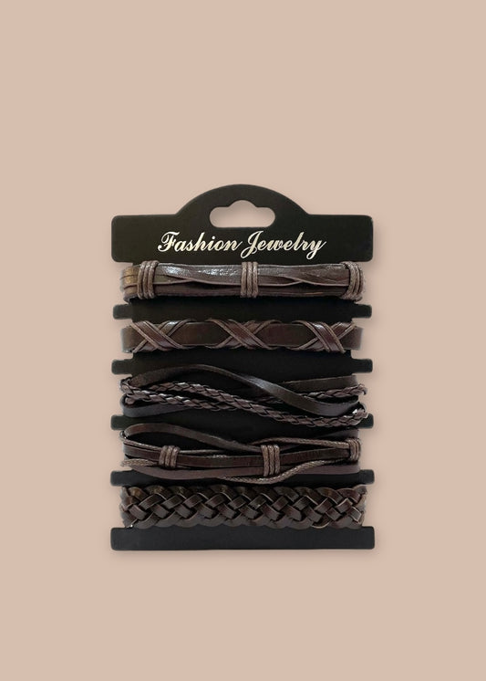 Pulsera combi de cuero modelo #019