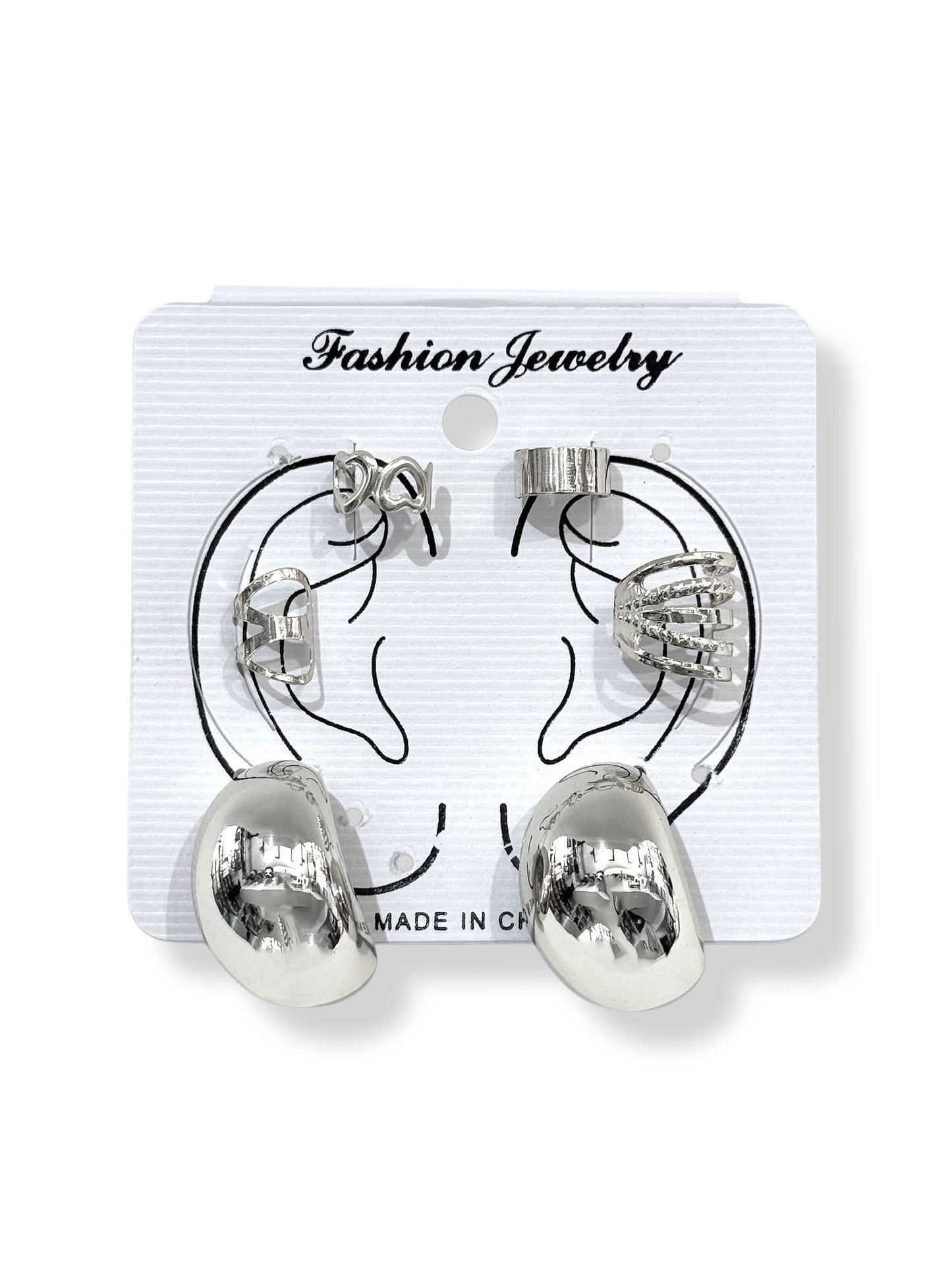Earcuff & Aros de fantasía #724 plateado