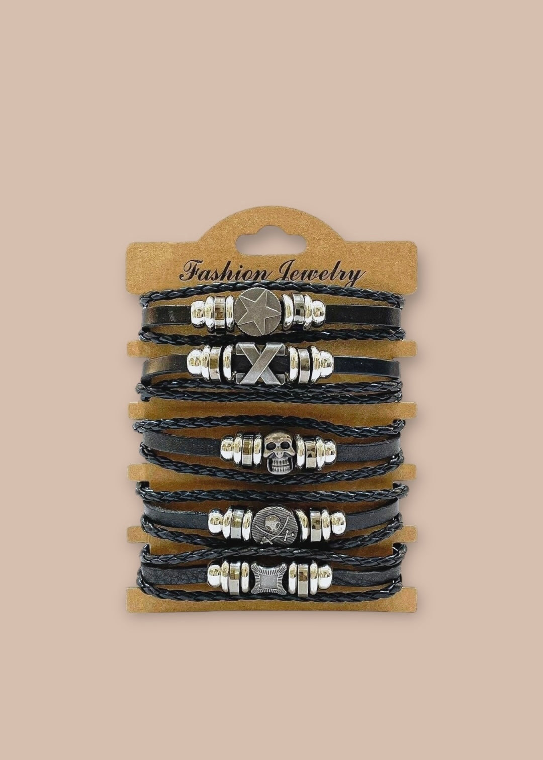 Pulsera combi de cuero modelo #008