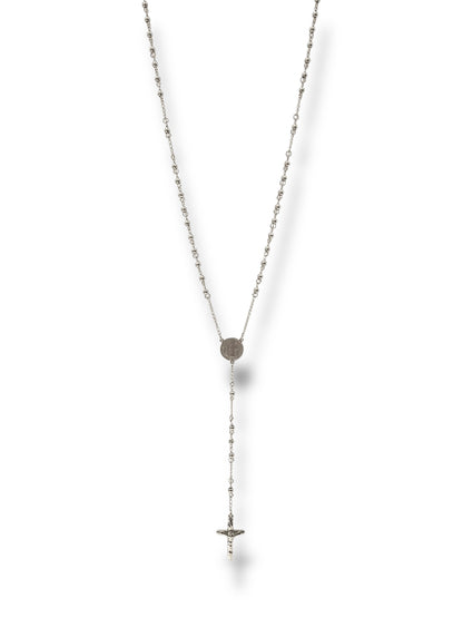 #1266 Collar Rosario_Plateado 4mm