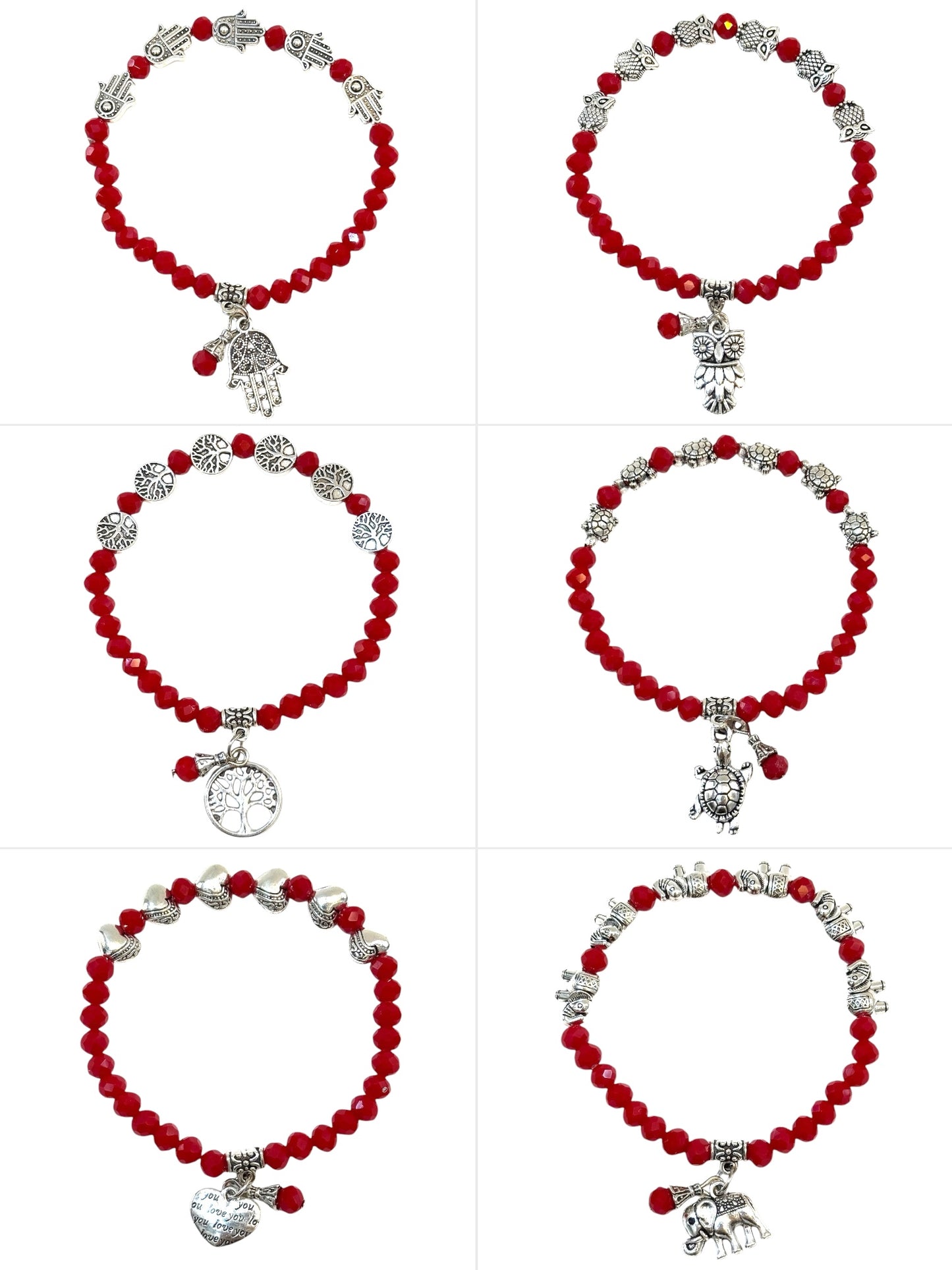 Pulsera Elasticada #Piedra roja