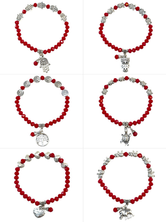Pulsera Elasticada #Piedra roja