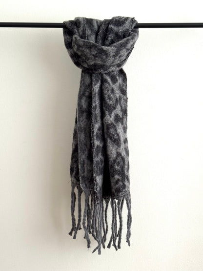 Bufanda Animal Print Peludo # Gris