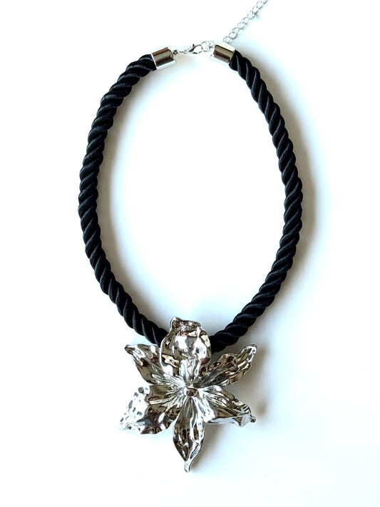 Collar de Flor #Plateado