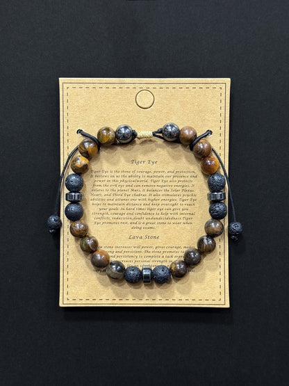 Pulsera de piedras naturales para hombre #5047