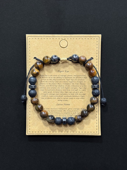 Pulsera de piedras naturales para hombre #5047