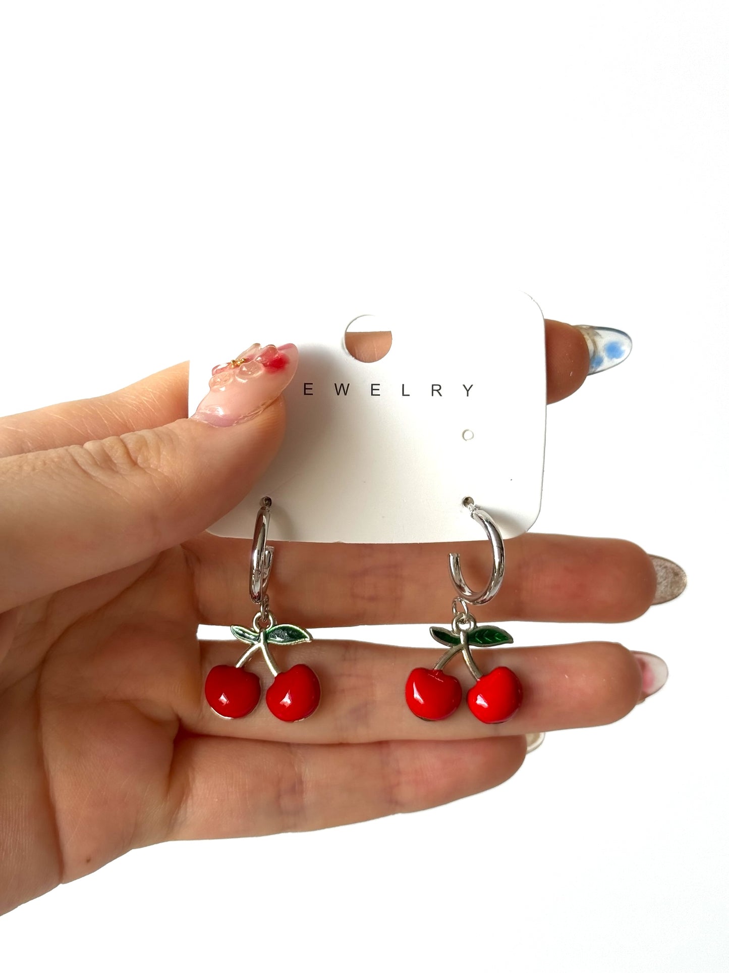Aros cherry #1004 plateado (6 unidades)