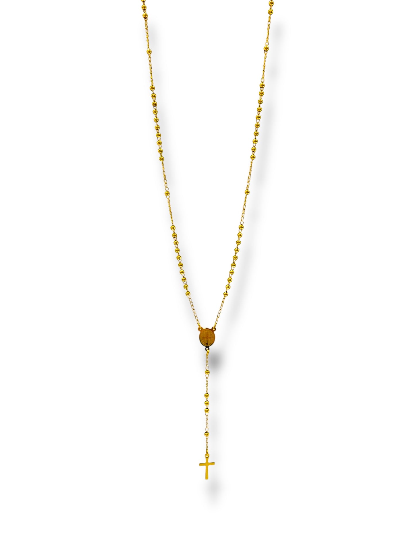 #1264 Collar Rosario_Dorado 3mm