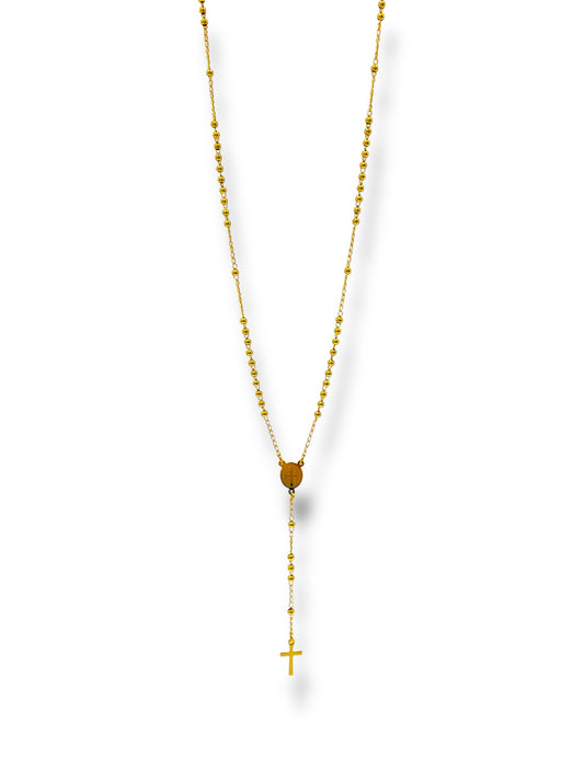 #1264 Collar Rosario_Dorado 3mm