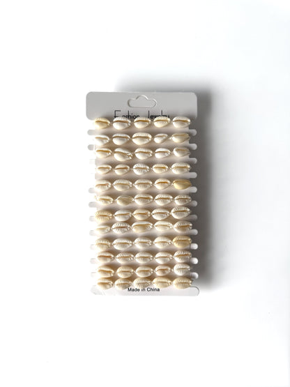 Pulsera de concha_blanca docena