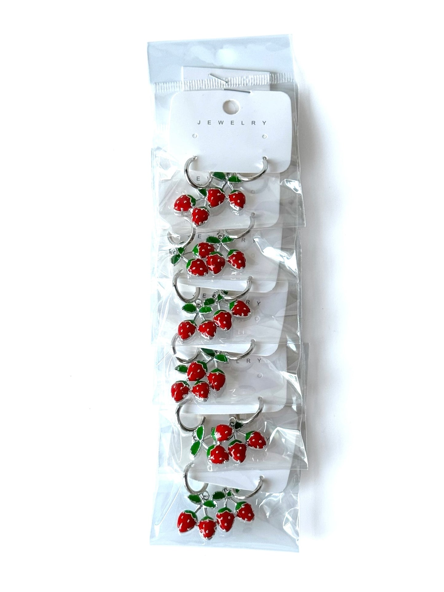 Aros de fantasía frutilla #1006 plateado