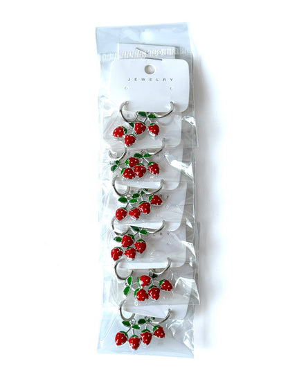 Aros de fantasía frutilla #1006 plateado