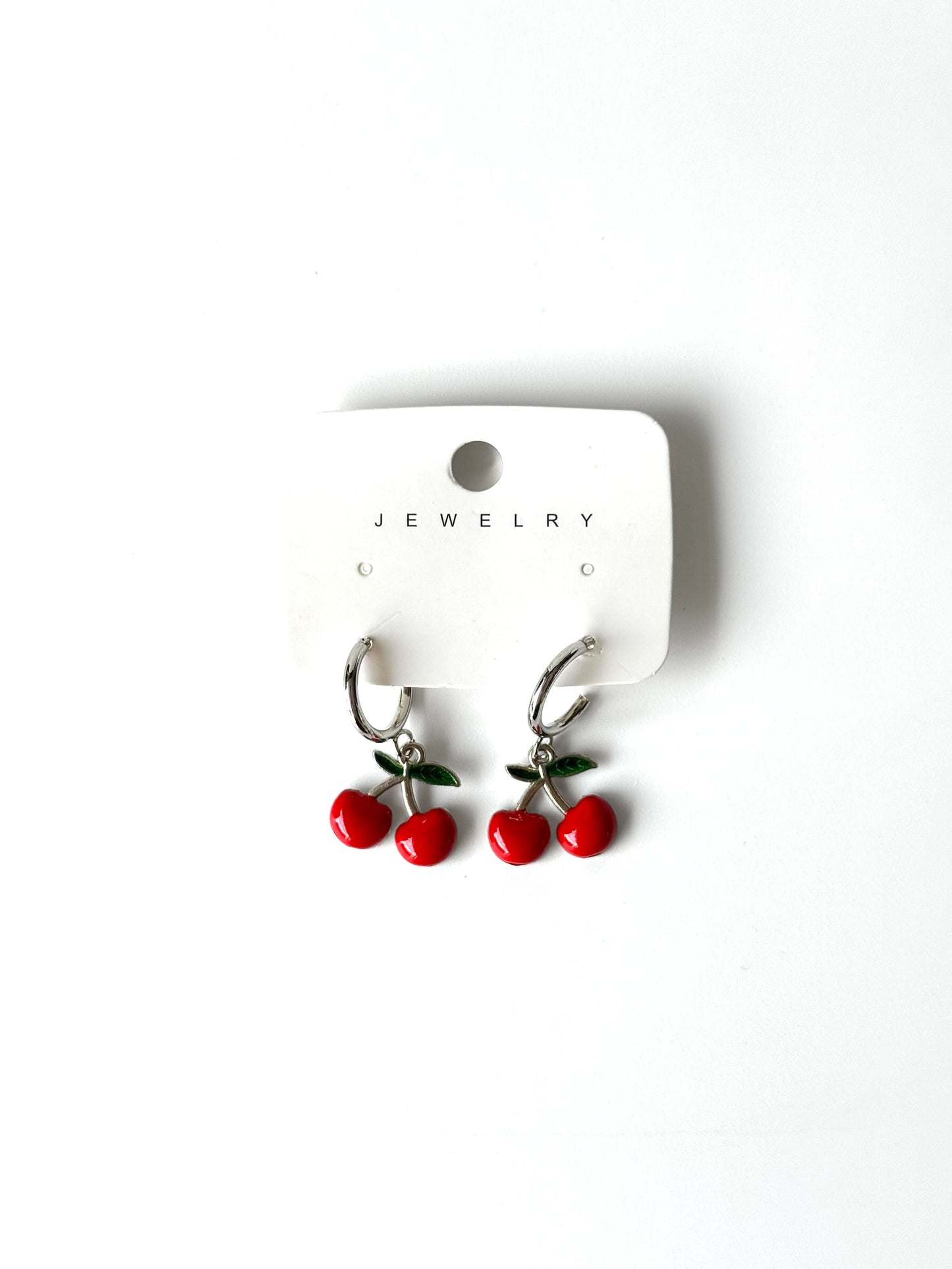 Aros cherry #1004 plateado (6 unidades)