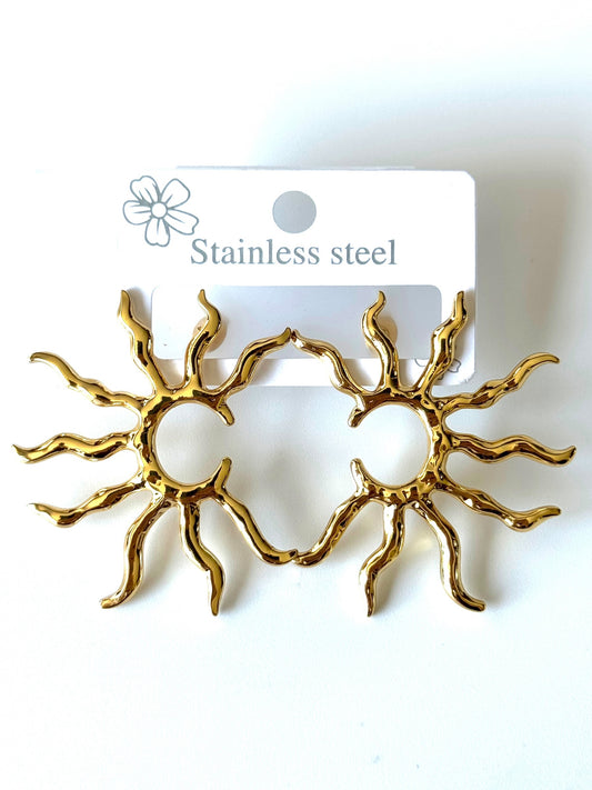 Aros de acero modelo #1382 dorado