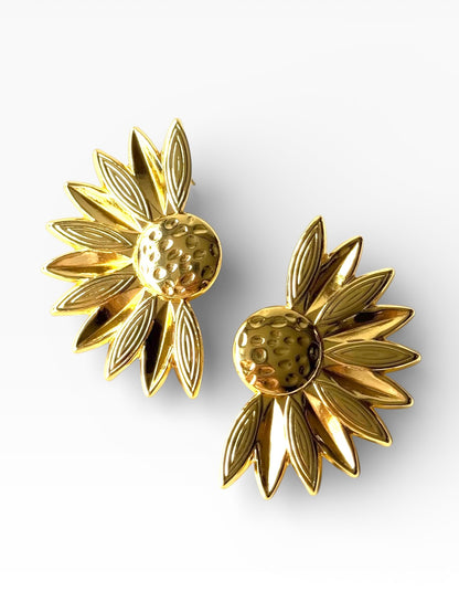 Aros de acero modelo #9216 dorado