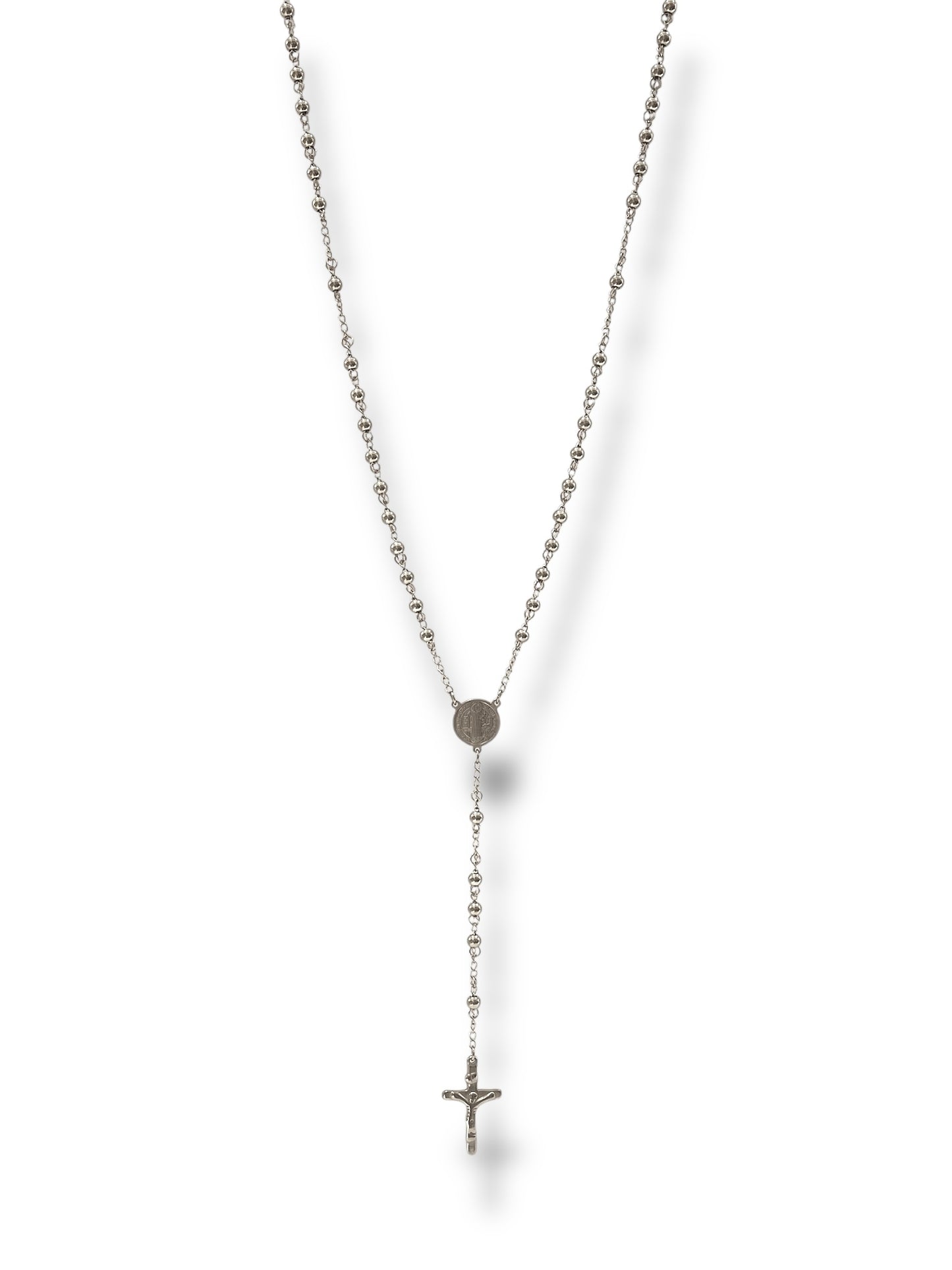 #1269 Collar Rosario_Plateado 5mm
