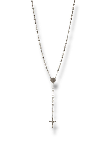 #1269 Collar Rosario_Plateado 5mm