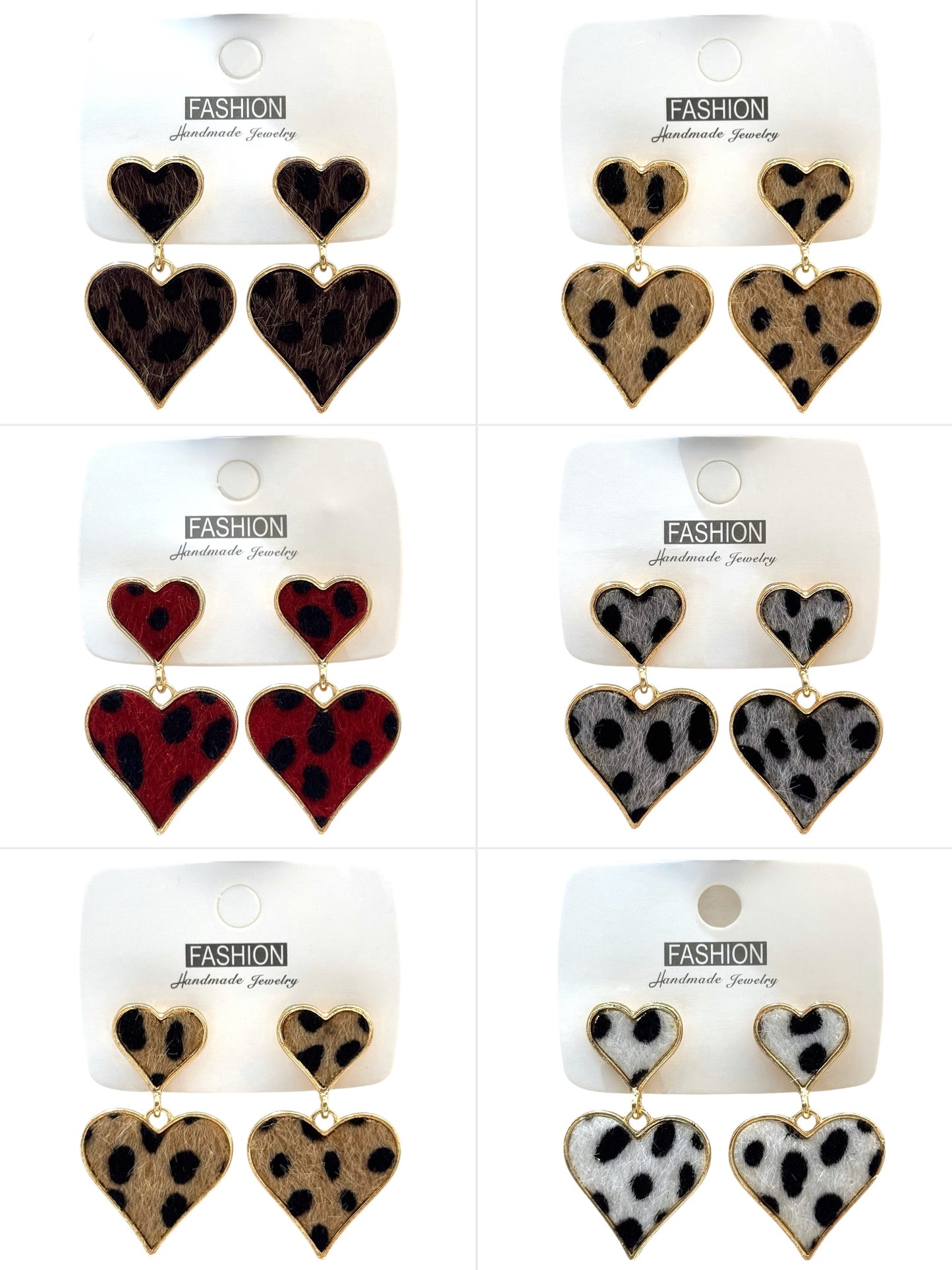 Aros de diseño #11 corazón animal print multicolor