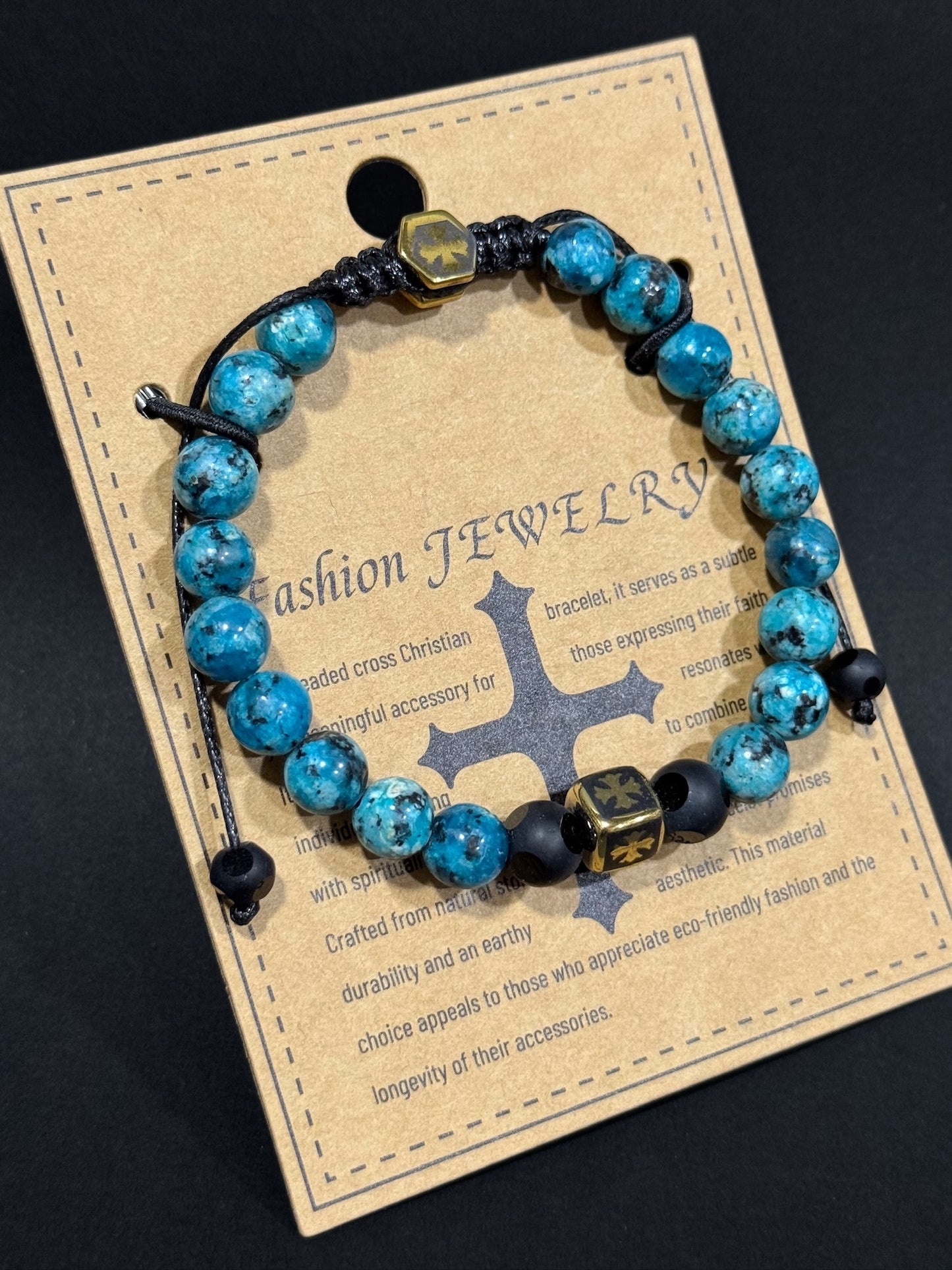 Pulsera de piedras naturales para hombre #5045